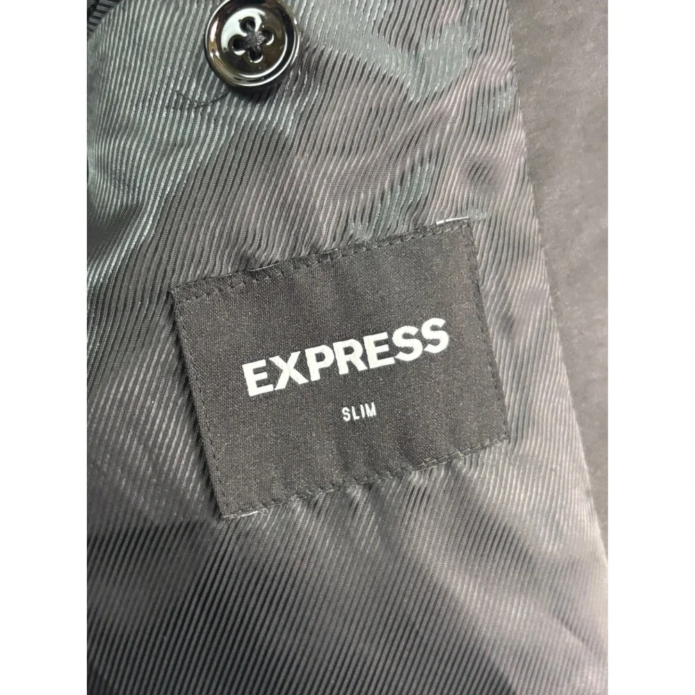 NEW Express 36R Slim Tuxedo Jacket tux‎ shawl satin diamond pattern formal black
